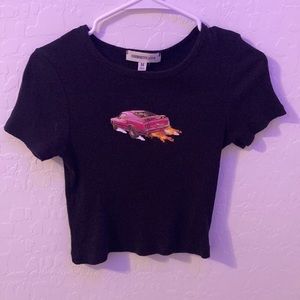 Obsessive Love M Black Crop Top